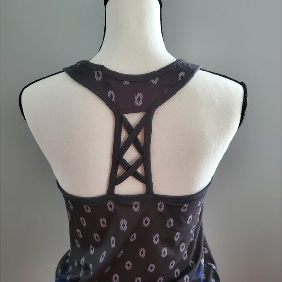 Athleta Tic Tac Toe Razor Back Paisley Tank Gray Size S - Picture 4 of 6